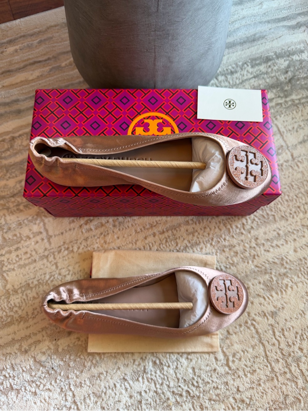 Tory Burch Satin Minnie Travel Ballet Flats